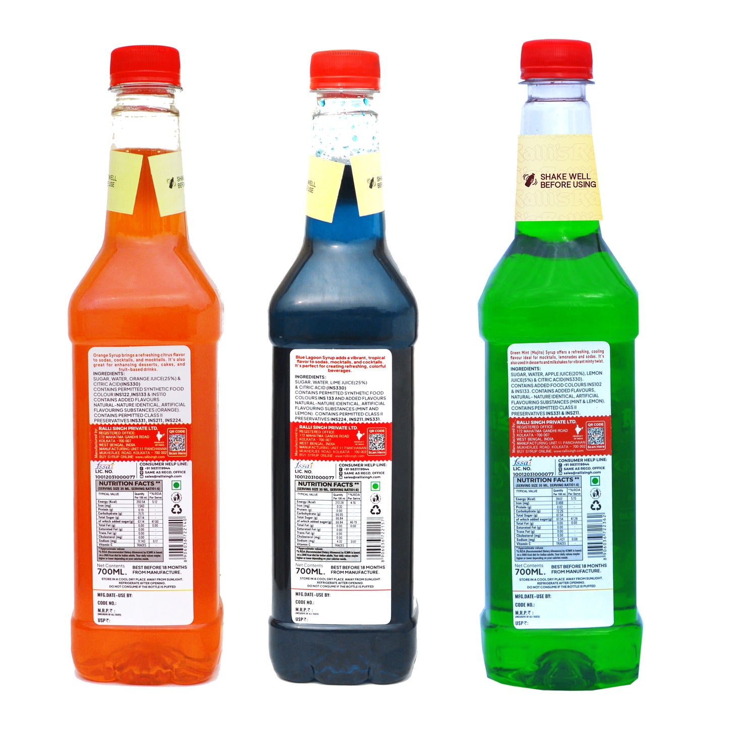 The Home Bartender Combo — Mint Mojito, Blue Lagoon & Orange