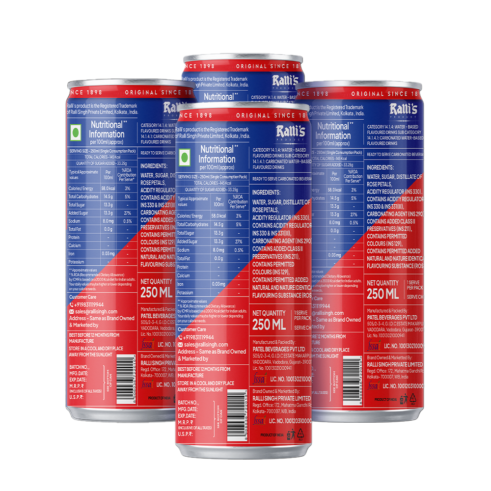 Rose Mixer 250ml X 4 (Carbonated Beverage)