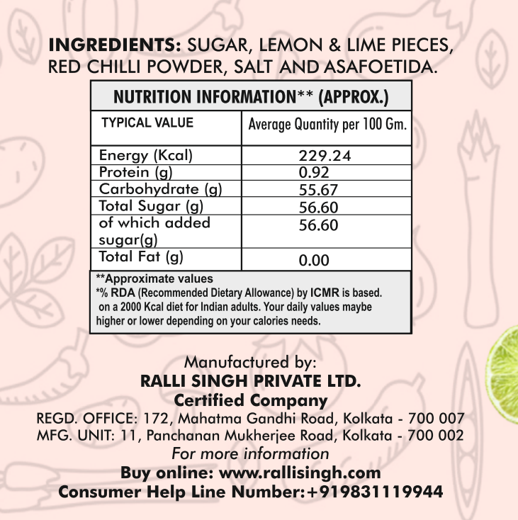 Meetha Nimbu Mirch Achar – 400g